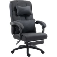 DOWINX Fabric Office Chair, Ergonomic Gaming Computer Chair with Footrest, Lumbar Support, Swivel Wheels for Home, Office - LS-6653F